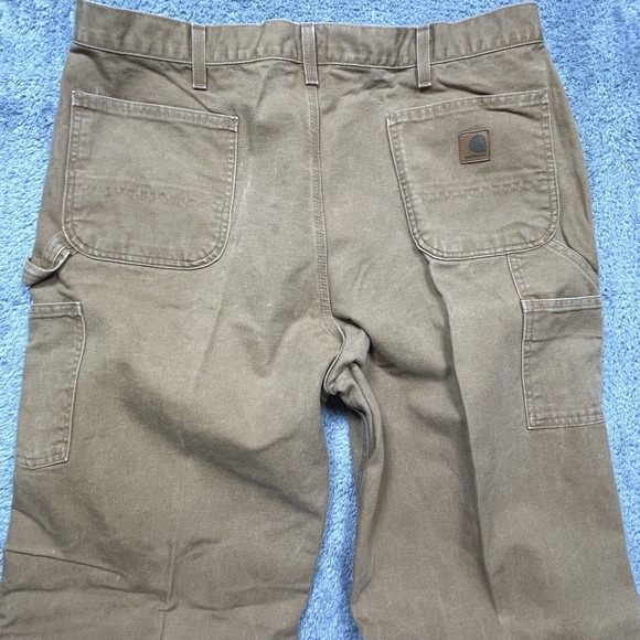 Vintage Carhartt Capenter Pants Men 40x36 Brown Utility Canvas Work Dungaree Fit - Picture 6 of 16